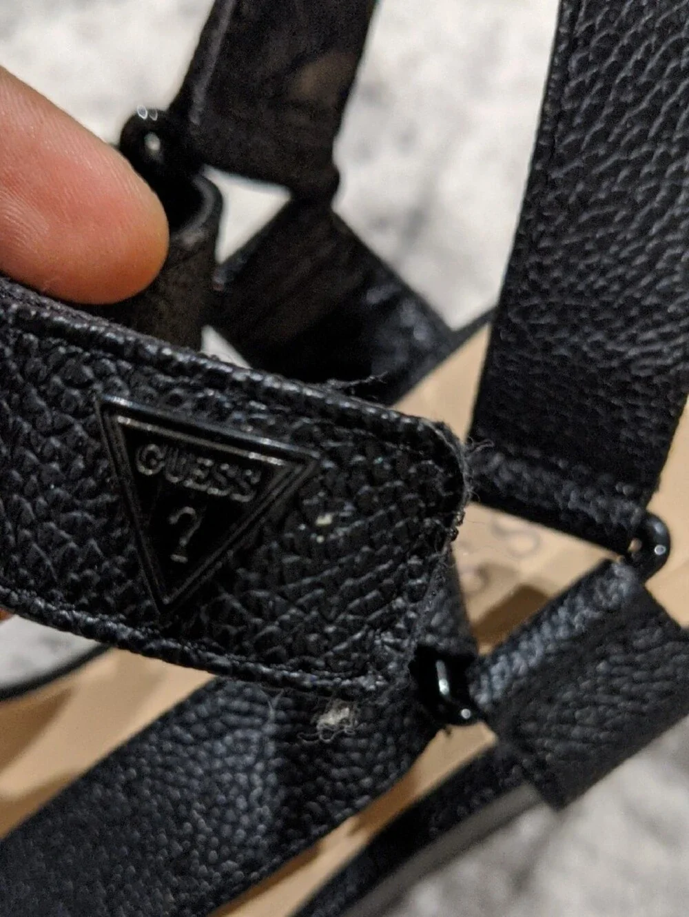 Guess Black Platform Wedge Sandals with Ankle Straps
